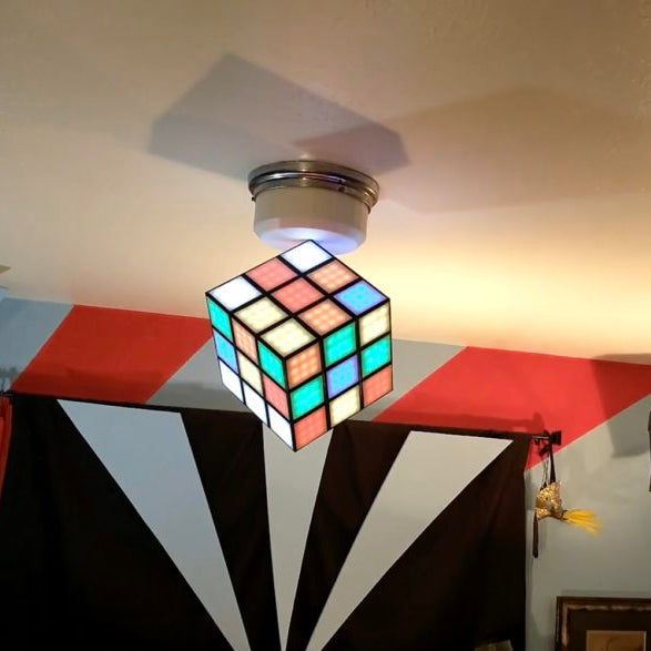 Arduino-controlled Rubik’s cube chandelier solves itself