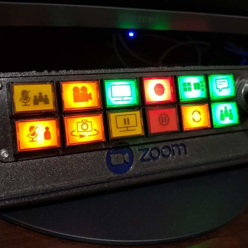 A pushbutton control panel for your Zoom calls