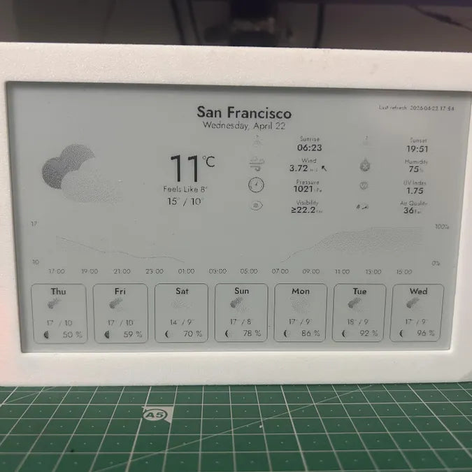 PiPaper Frame – a Minimalist E-Ink Wall Dashboard