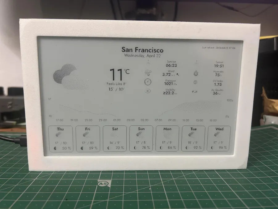 PiPaper Frame – a Minimalist E-Ink Wall Dashboard