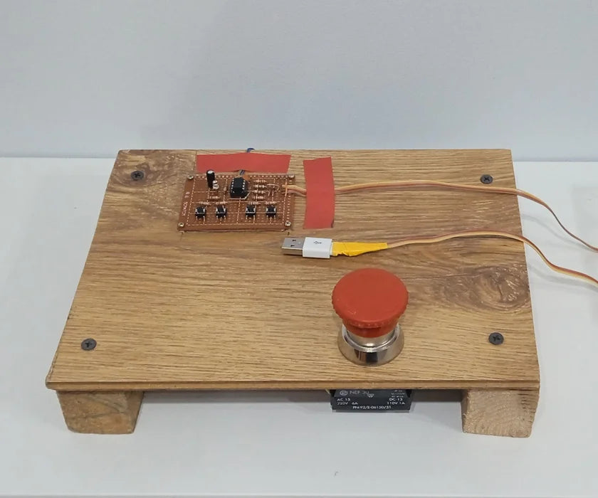 USB-connected Buttons That Can Be Used to Simulate Episode of a Music Game Show