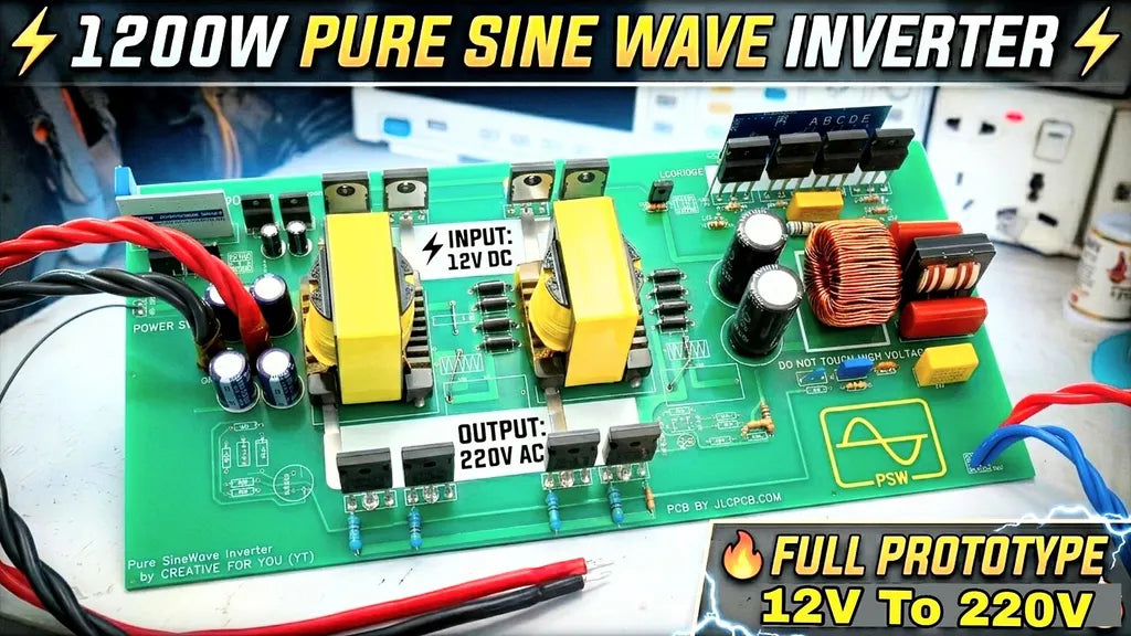 1200W Pure Sine Wave Prototype 12V to 220V