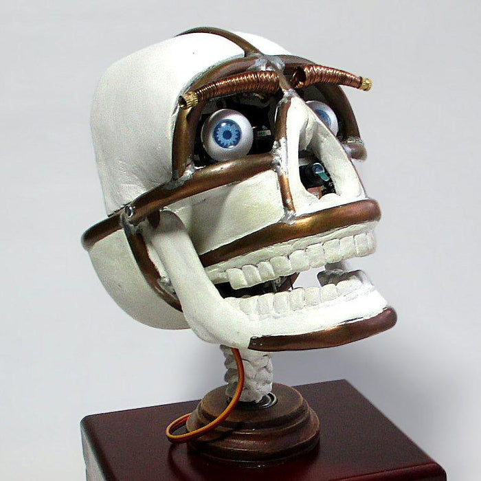 This skull-like android head was made to mimic human expressions
