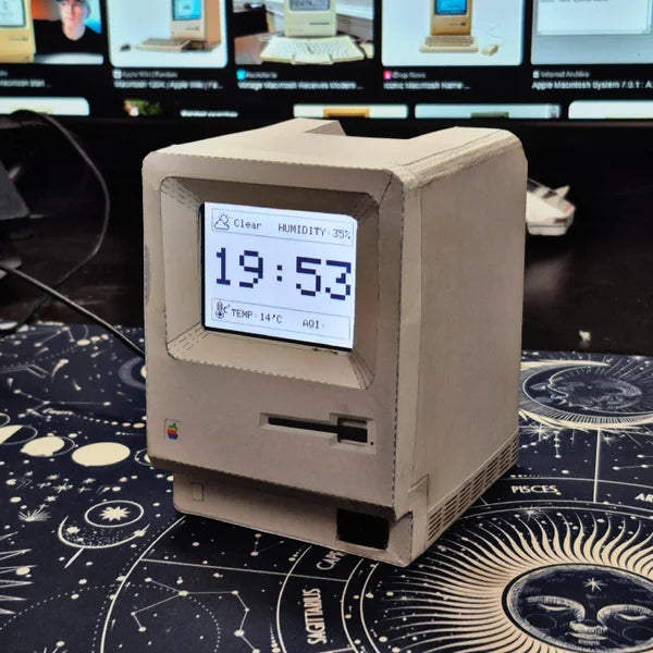 Macintosh-Style Desk Clock With a Paper Shell