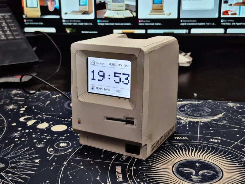 Macintosh-Style Desk Clock With a Paper Shell