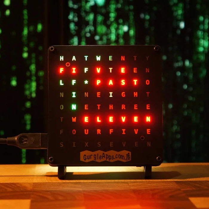GurgleApps Word Clock Assembly With an Ambient Light Sensor