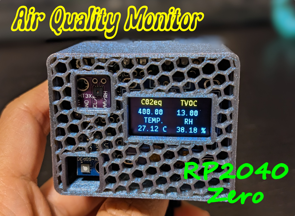 Air Quality Monitor (for CO2, TVOC, Temperature and Humidity) With RP2040