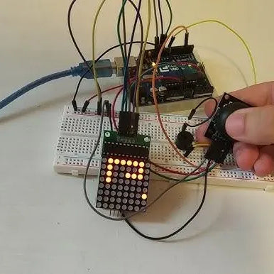 Snake Game With LED Dot Matrix Displays