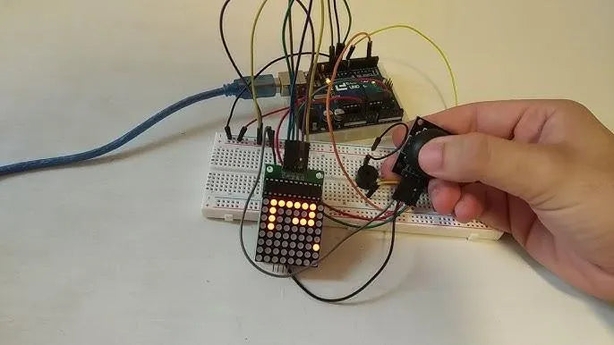 Snake Game With LED Dot Matrix Displays