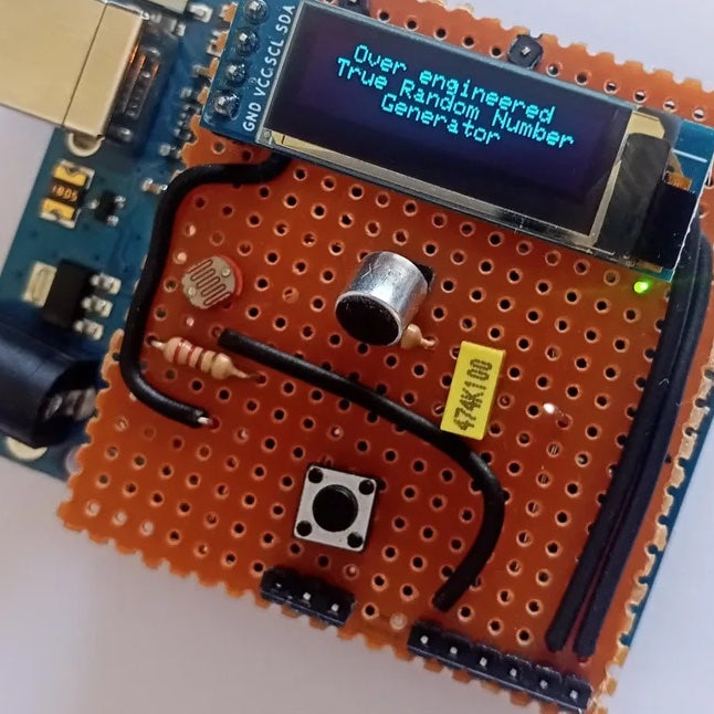 Creating an over-engineered random number generator Arduino shield