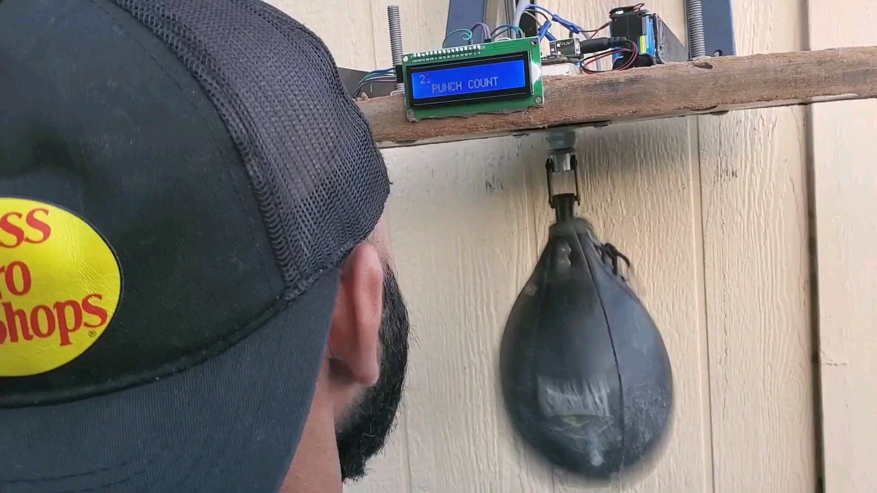 This Arduino-based speed bag counts your punches