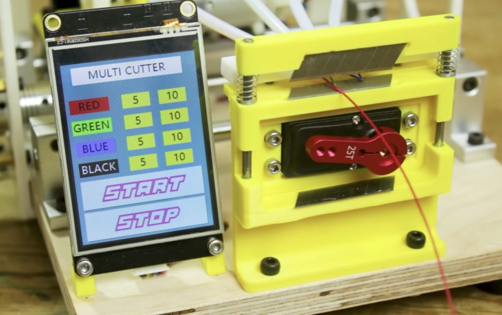 Mr Innovative made an automated machine to cut four different colors of wires