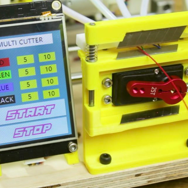 Mr Innovative made an automated machine to cut four different colors of wires