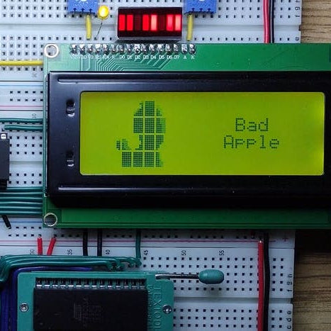 CPU-less Bad Apple Animation on a 20x4 Character LCD From a 32K EEPROM