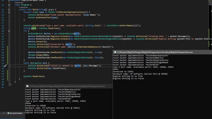 REghZy's IoT Packet System Aims to Simplify Communication Between an Arduino and a C# Application