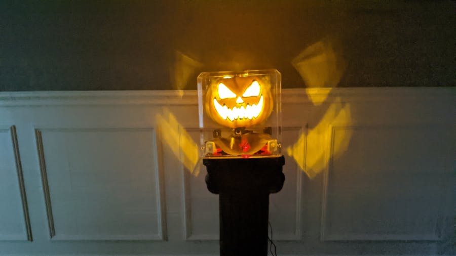 Pumpkin Pi Follows Your Movement — Thanks to PIR Sensors and a Hidden Raspberry Pi