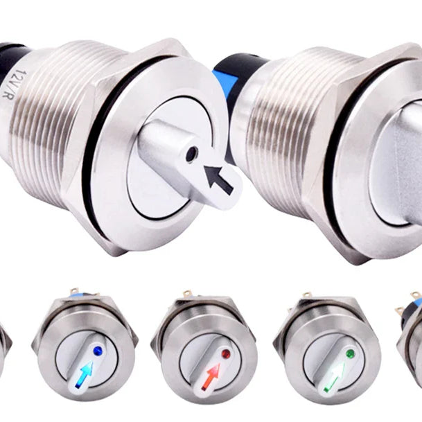 22mm Stainless Steel Latching Rotary Switch from PMD Way with free delivery