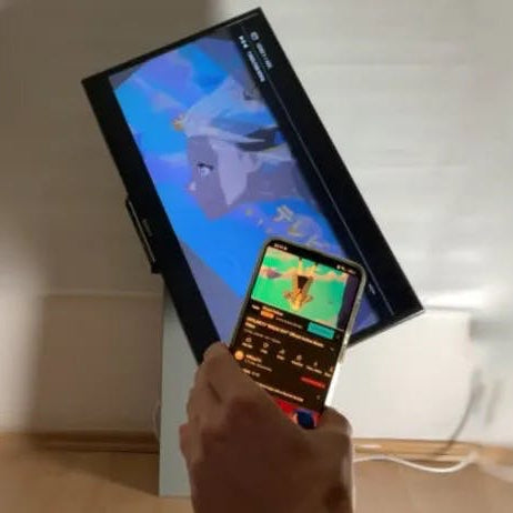 This TV Follows Your Phone to Rotate Between Portrait and Landscape Modes — Using a Sim Wheel Motor