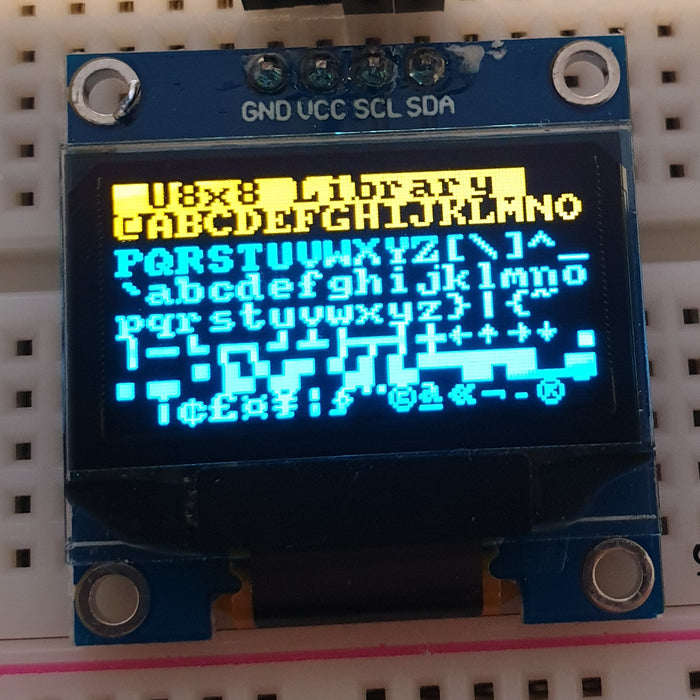 Learn how to use the 0.96" 128 x 64 Graphic I2C OLED Displays from PMD Way with Arduino