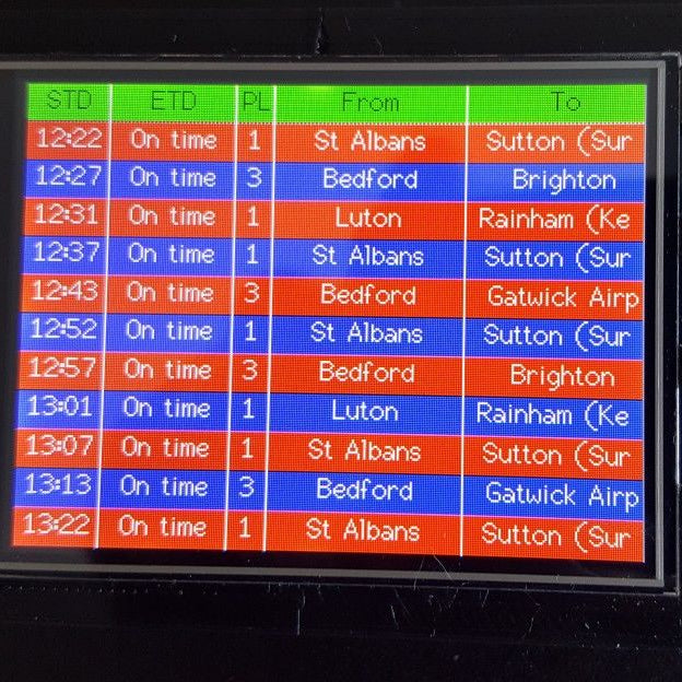 Build your own UK National Rail train departure board