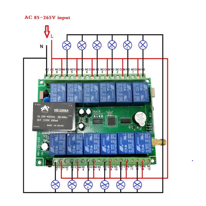 Twelve Channel Industrial Wireless AC Relay System - Long Range from PMD Way with free delivery