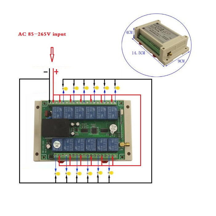 Twelve Channel Industrial Wireless DC Relay System - Long Range from PMD Way with free delivery