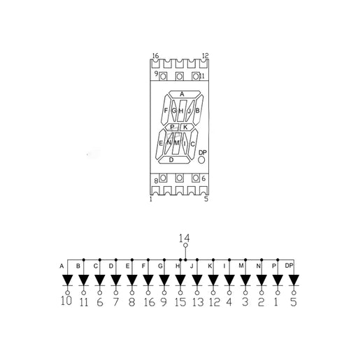 0.4" 14 Segment Alphanumeric Display - Various Colors - 10 Pack from PMD Way with free delivery