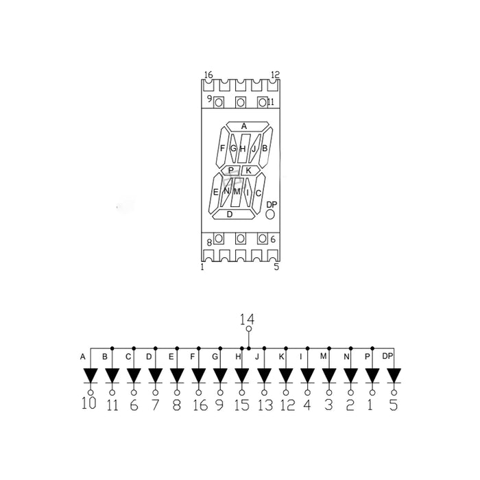 0.4" 14 Segment Alphanumeric Display - Various Colors - 10 Pack from PMD Way with free delivery