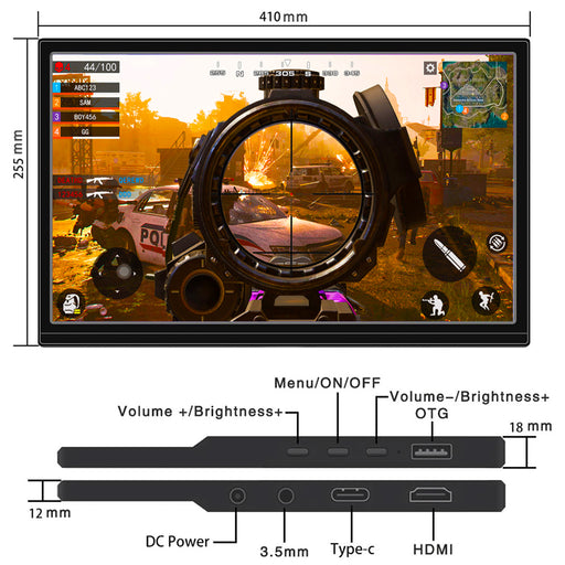 17.3" HDMI USB-C Portable Monitor from PMD Way with free delivery