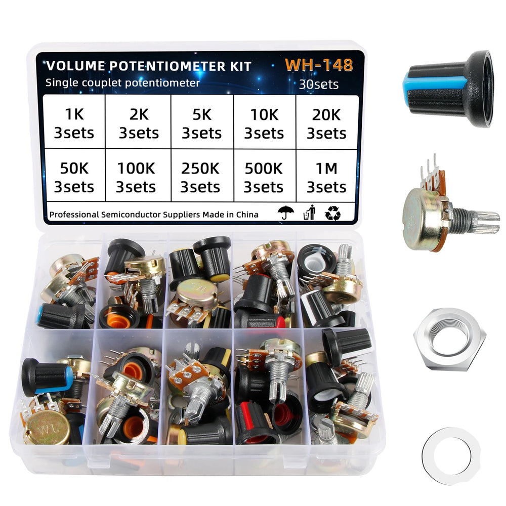 Assorted Linear Potentiometers - 30 Pack from PMD Way with free delivery