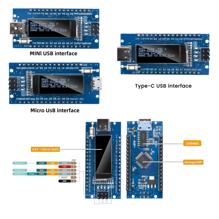 Arduino Nano-compatible with OLED Display from PMD Way with free delivery