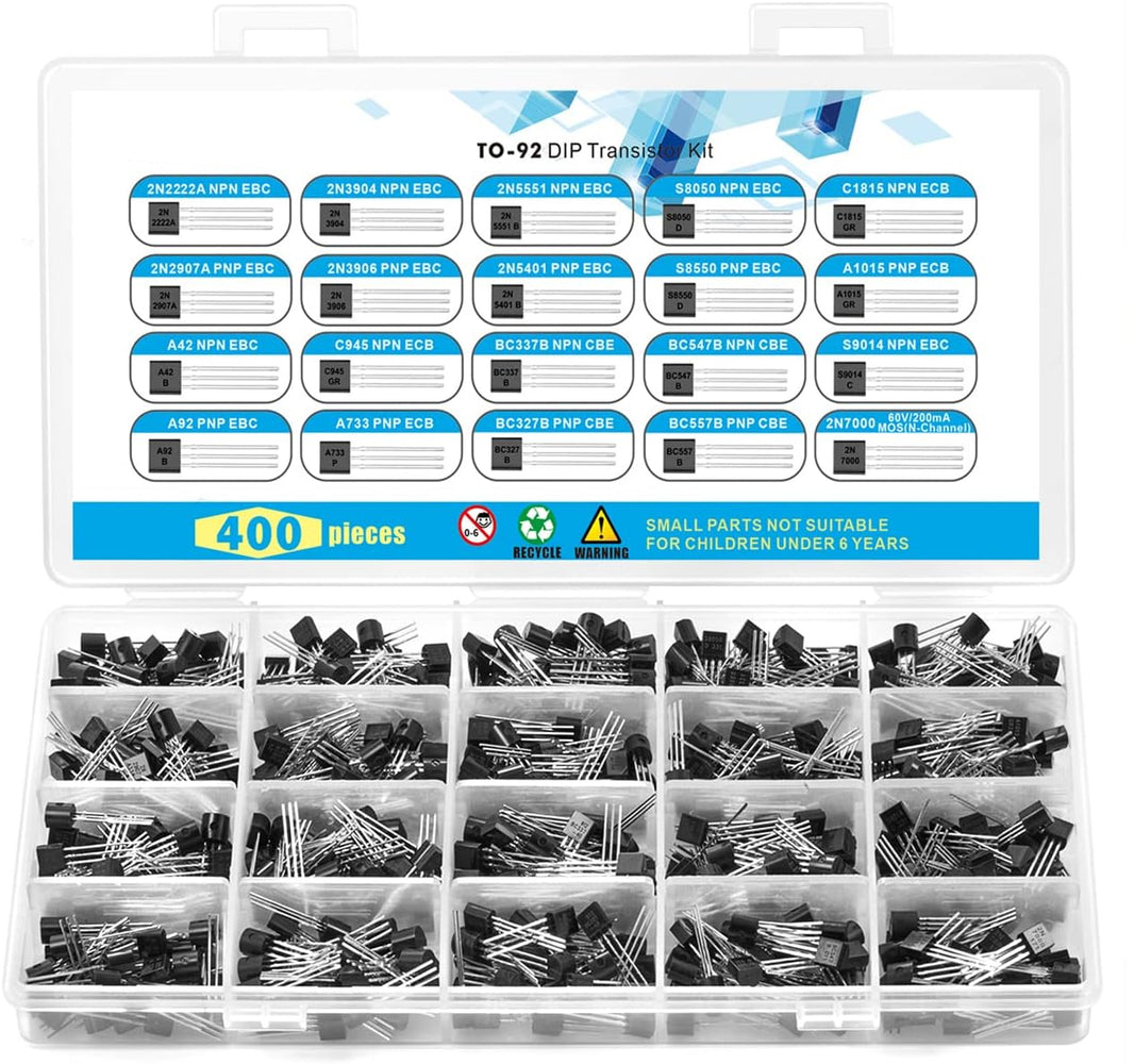 Assorted Transistor Kit 20 Values - 400 Pieces from PMD Way with free delivery