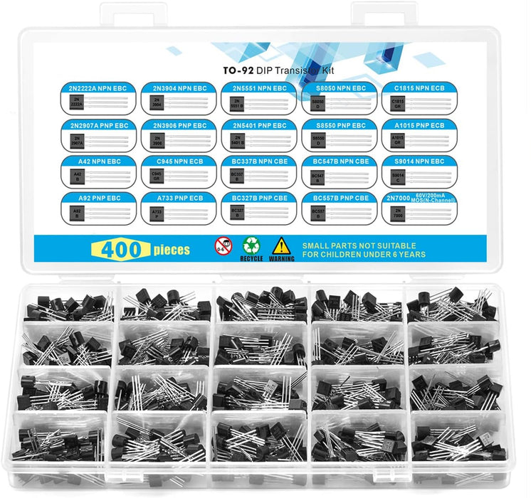 Assorted Transistor Kit 20 Values - 400 Pieces from PMD Way with free delivery