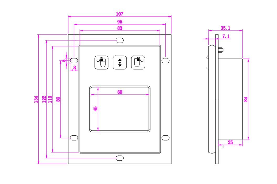 Black Industrial Waterproof Metal Touchpad from PMD Way with free delivery