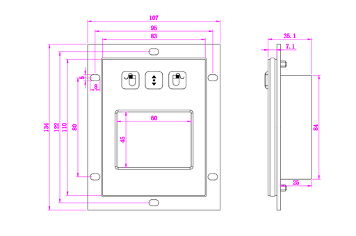 Black Industrial Waterproof Metal Touchpad from PMD Way with free delivery