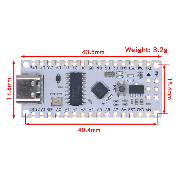 Compact Arduino Nano-compatible with USB C from PMD Way with free delivery