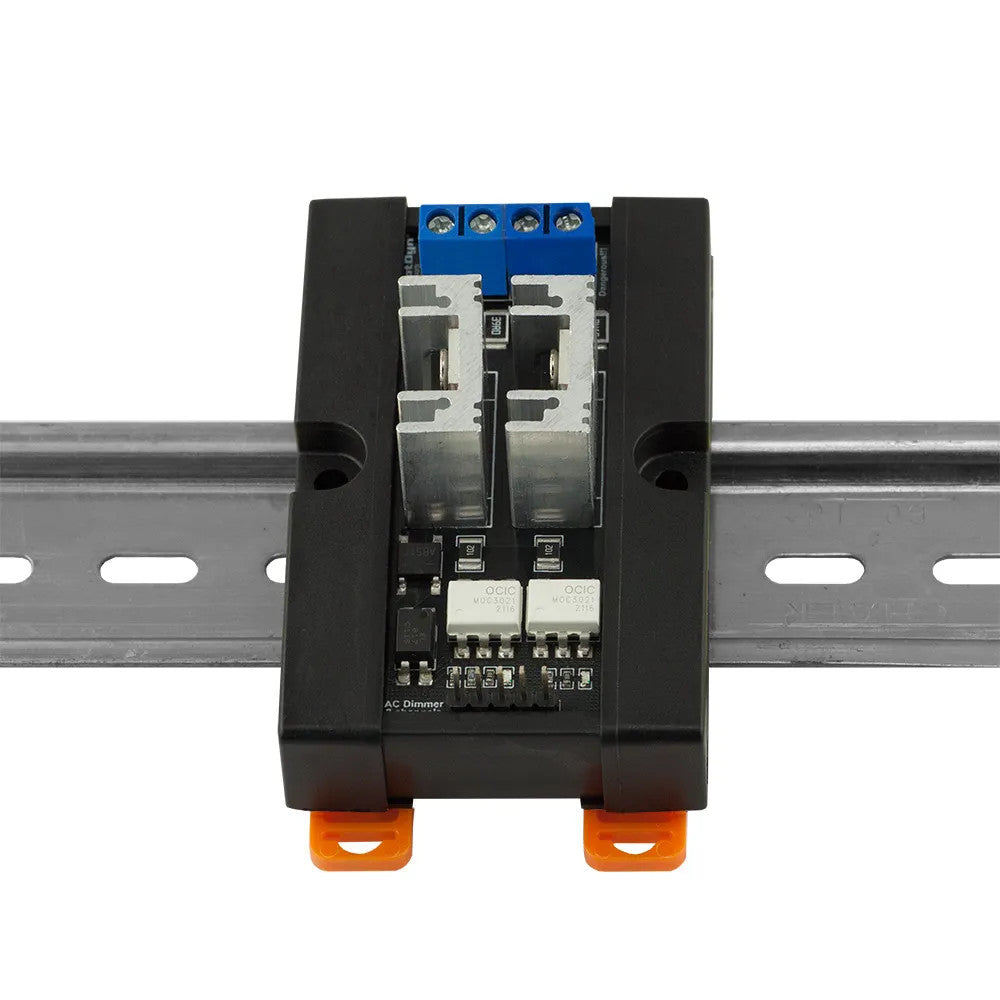 DIN Mount Two Channel Embedded Dimmer Module 300V AC 8A — PMD Way