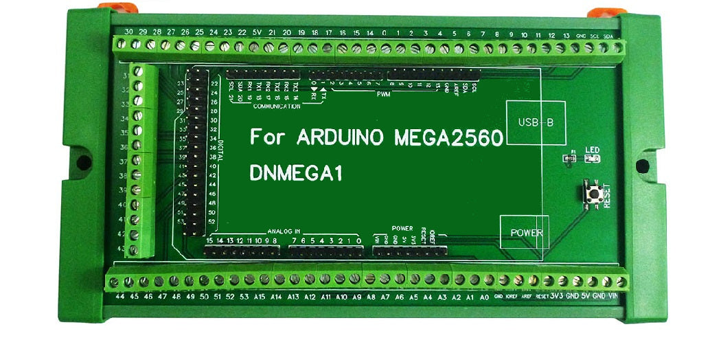 Arduino Mega Din Size DIN Rail Screw Terminal Block for Arduino Mega R3 — PMD Way