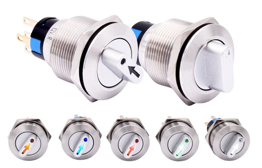 22mm Stainless Steel Latching Rotary Switch from PMD Way with free delivery