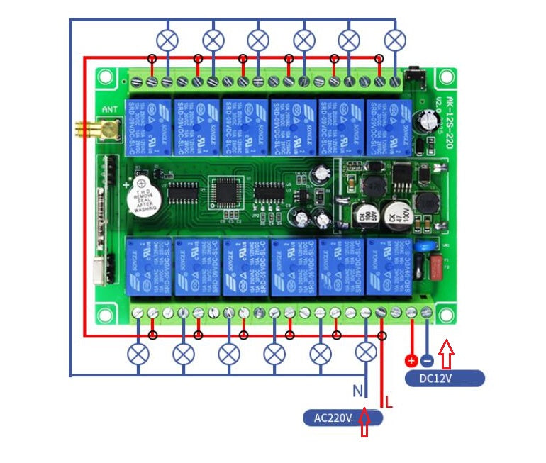 Twelve Channel Industrial Wireless DC Relay System - Long Range from PMD Way with free delivery