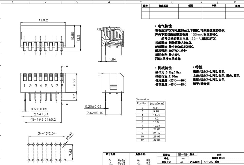 Piano Style DIP Switches - 5 Pack from PMD Way with free delivery