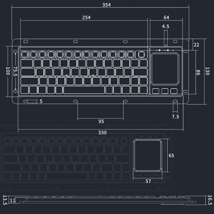 Rugged Industrial Keyboard with Trackball or Trackpad from PMD Way with free delivery