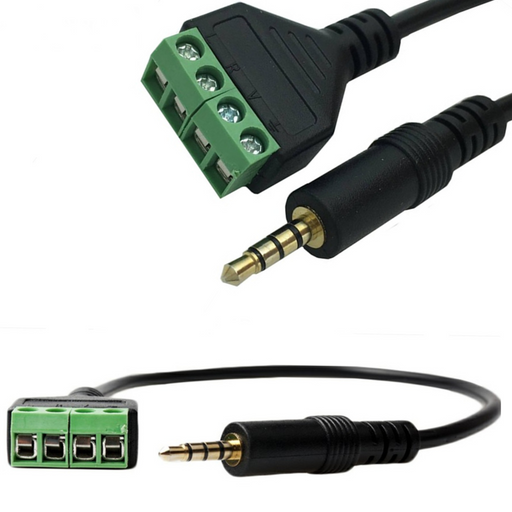 3.5mm Male Screw Terminal Block Plug Cables - 100 Pack