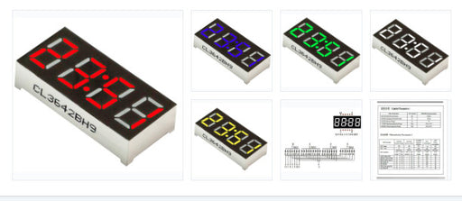 0.56" 4-Digit 7-segment LED Clock Display -  CA - Color Bundle from PMD Way with free delivery worldwide