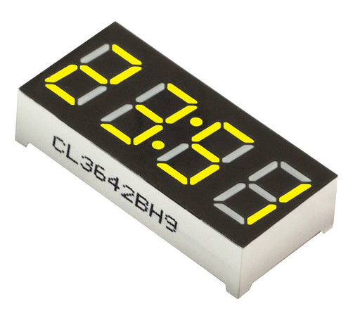 0.56" 4-Digit 7-segment LED Clock Display - Yellow - CA - 5 Pack from PMD Way with free delivery worldwide