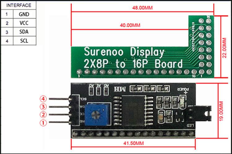 0802 Character LCD Modules with I2C Interface from PMD Way with free delivery worldwide