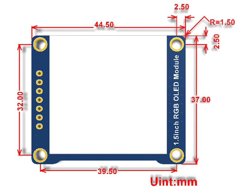 1.5" 128 x 128 Full Color OLED Module fro Arduino, Raspberry Pi and more from PMD Way with free delivery worldwide