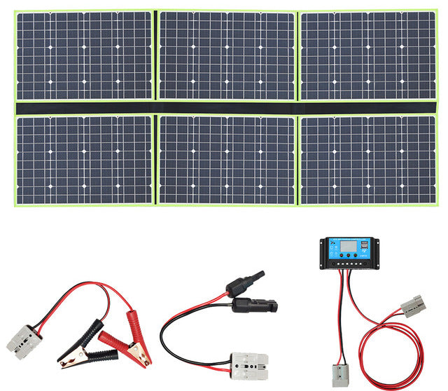 12V 100W to 300W Folding Solar Power Supply Kit