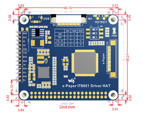 9.7" 1200x825 ePaper eInk Display for Raspberry Pi 3 or Zero from PMD Way with free delivery worldwide