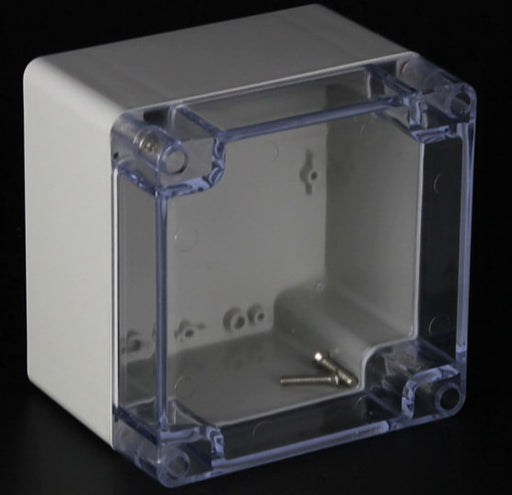 Plastic Waterproof Enclosure with Clear Cover 120 x 120 x 90mm from PMD Way with free delivery worldwide